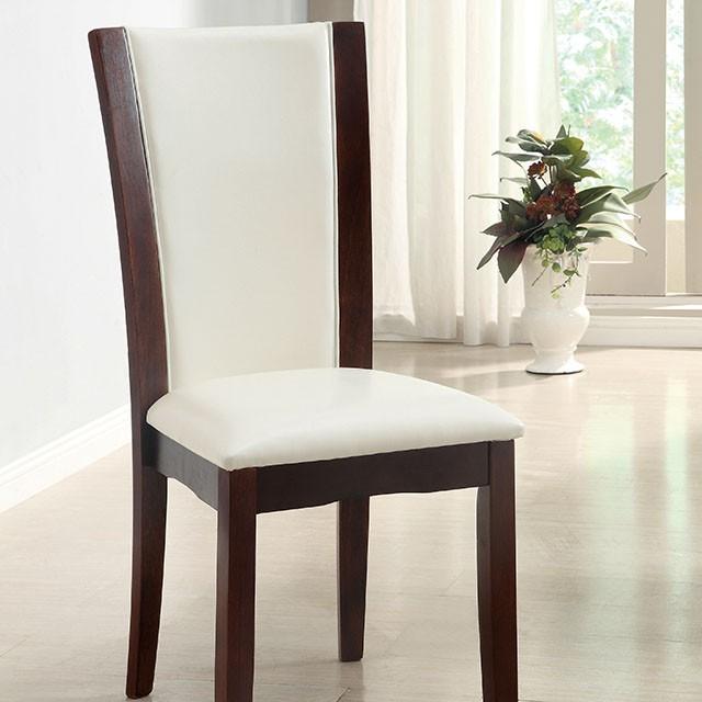 Manhattan I Dark Cherry/White Side Chair, White (2/CTN) - Premium Dining Chair from FOA East - Just $234! Shop now at Furniture Wholesale Plus  We are the best furniture store in Nashville, Hendersonville, Goodlettsville, Madison, Antioch, Mount Juliet, Lebanon, Gallatin, Springfield, Murfreesboro, Franklin, Brentwood