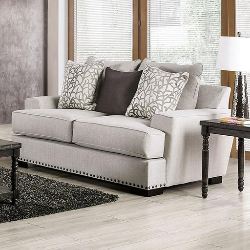 PICOTEE Loveseat, Light Gray/Black - Premium Loveseat from FOA East - Just $1306.50! Shop now at Furniture Wholesale Plus  We are the best furniture store in Nashville, Hendersonville, Goodlettsville, Madison, Antioch, Mount Juliet, Lebanon, Gallatin, Springfield, Murfreesboro, Franklin, Brentwood