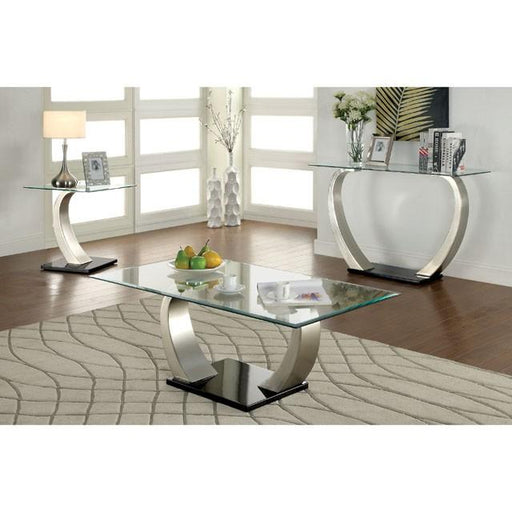 ROXO Satin Plated/Black Coffee Table - Premium Coffee Table from FOA East - Just $368.55! Shop now at Furniture Wholesale Plus  We are the best furniture store in Nashville, Hendersonville, Goodlettsville, Madison, Antioch, Mount Juliet, Lebanon, Gallatin, Springfield, Murfreesboro, Franklin, Brentwood