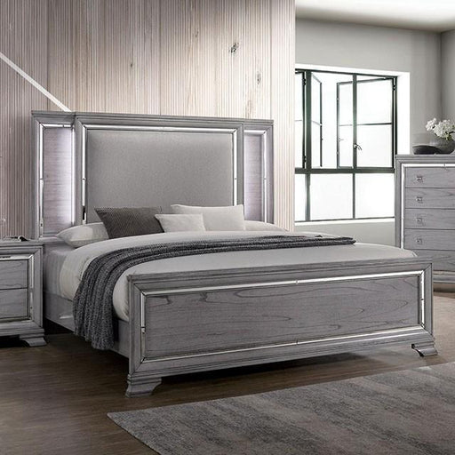 Alanis Light Gray Cal.King Bed - Premium Bed from FOA East - Just $1051.05! Shop now at Furniture Wholesale Plus  We are the best furniture store in Nashville, Hendersonville, Goodlettsville, Madison, Antioch, Mount Juliet, Lebanon, Gallatin, Springfield, Murfreesboro, Franklin, Brentwood