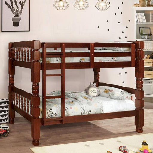 Carolina Cherry Twin/Twin Bunk Bed, Cherry - Premium Bunk Bed from FOA East - Just $485.55! Shop now at Furniture Wholesale Plus  We are the best furniture store in Nashville, Hendersonville, Goodlettsville, Madison, Antioch, Mount Juliet, Lebanon, Gallatin, Springfield, Murfreesboro, Franklin, Brentwood