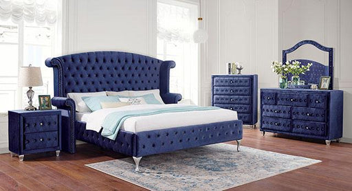 ALZIR Cal.King Bed, Blue - Premium Bed from FOA East - Just $1084.20! Shop now at Furniture Wholesale Plus  We are the best furniture store in Nashville, Hendersonville, Goodlettsville, Madison, Antioch, Mount Juliet, Lebanon, Gallatin, Springfield, Murfreesboro, Franklin, Brentwood