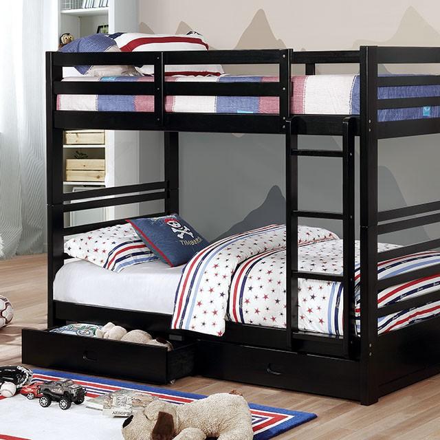 California Iv Black Twin/Twin Bunk Bed - Premium Bunk Bed from FOA East - Just $544.05! Shop now at Furniture Wholesale Plus  We are the best furniture store in Nashville, Hendersonville, Goodlettsville, Madison, Antioch, Mount Juliet, Lebanon, Gallatin, Springfield, Murfreesboro, Franklin, Brentwood