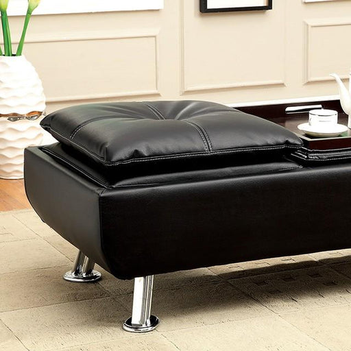 HAUSER II Black/Chrome Ottoman, Black - Premium Ottoman from FOA East - Just $241.80! Shop now at Furniture Wholesale Plus  We are the best furniture store in Nashville, Hendersonville, Goodlettsville, Madison, Antioch, Mount Juliet, Lebanon, Gallatin, Springfield, Murfreesboro, Franklin, Brentwood