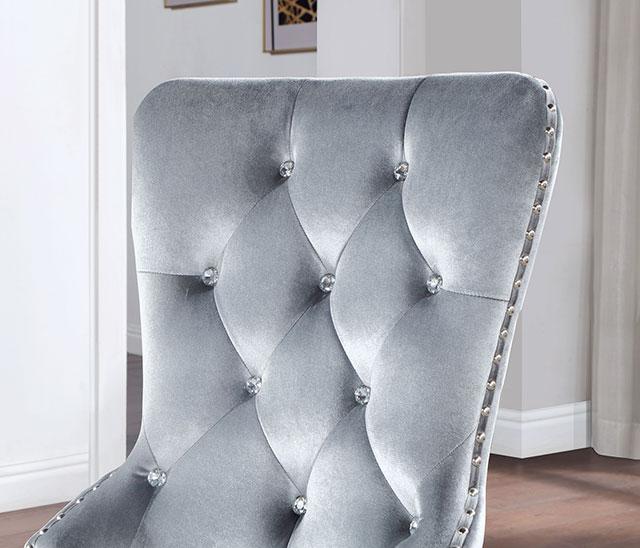 ADALIA Wingback Chair (2/CTN), Silver/Dark Gray - Premium Dining Chair from FOA East - Just $487.50! Shop now at Furniture Wholesale Plus  We are the best furniture store in Nashville, Hendersonville, Goodlettsville, Madison, Antioch, Mount Juliet, Lebanon, Gallatin, Springfield, Murfreesboro, Franklin, Brentwood