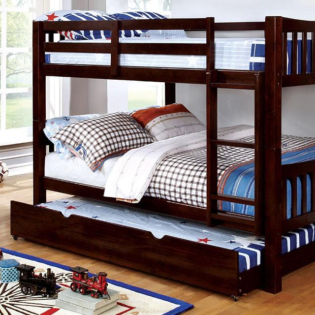 Cameron Dark Walnut Full/Full Bunk Bed - Premium Bunk Bed from FOA East - Just $680.55! Shop now at Furniture Wholesale Plus  We are the best furniture store in Nashville, Hendersonville, Goodlettsville, Madison, Antioch, Mount Juliet, Lebanon, Gallatin, Springfield, Murfreesboro, Franklin, Brentwood