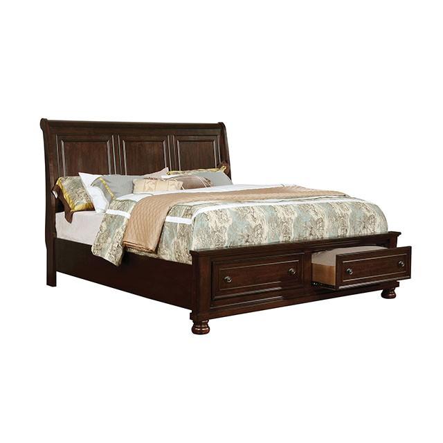 Castor Brown Cherry Queen Bed - Premium Bed from FOA East - Just $787.80! Shop now at Furniture Wholesale Plus  We are the best furniture store in Nashville, Hendersonville, Goodlettsville, Madison, Antioch, Mount Juliet, Lebanon, Gallatin, Springfield, Murfreesboro, Franklin, Brentwood