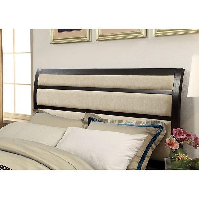 Berenice Espresso/Beige Cal.King Bed - Premium Bed from FOA East - Just $590.85! Shop now at Furniture Wholesale Plus  We are the best furniture store in Nashville, Hendersonville, Goodlettsville, Madison, Antioch, Mount Juliet, Lebanon, Gallatin, Springfield, Murfreesboro, Franklin, Brentwood