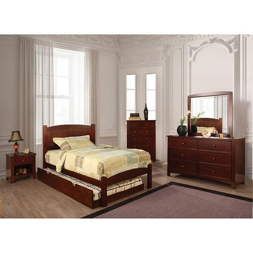 Cara Cherry Twin Bed - Premium Bed from FOA East - Just $232.05! Shop now at Furniture Wholesale Plus  We are the best furniture store in Nashville, Hendersonville, Goodlettsville, Madison, Antioch, Mount Juliet, Lebanon, Gallatin, Springfield, Murfreesboro, Franklin, Brentwood