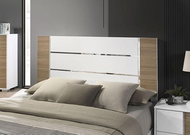 ERLANGEN E.King Bed, White/Natural - Premium Bed from FOA East - Just $639.60! Shop now at Furniture Wholesale Plus  We are the best furniture store in Nashville, Hendersonville, Goodlettsville, Madison, Antioch, Mount Juliet, Lebanon, Gallatin, Springfield, Murfreesboro, Franklin, Brentwood