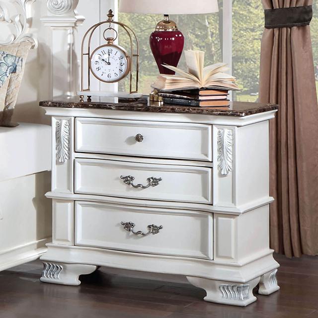 ESPARANZA Night Stand, Pearl White - Premium Nightstand from FOA East - Just $448.50! Shop now at Furniture Wholesale Plus  We are the best furniture store in Nashville, Hendersonville, Goodlettsville, Madison, Antioch, Mount Juliet, Lebanon, Gallatin, Springfield, Murfreesboro, Franklin, Brentwood