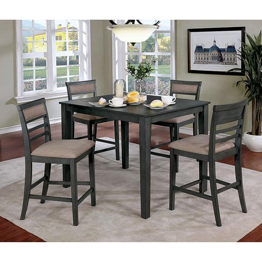 Fafnir Weathered Gray/Beige 5 Pc. Counter Ht. Table Set - Premium Dining Room Set from FOA East - Just $505.05! Shop now at Furniture Wholesale Plus  We are the best furniture store in Nashville, Hendersonville, Goodlettsville, Madison, Antioch, Mount Juliet, Lebanon, Gallatin, Springfield, Murfreesboro, Franklin, Brentwood