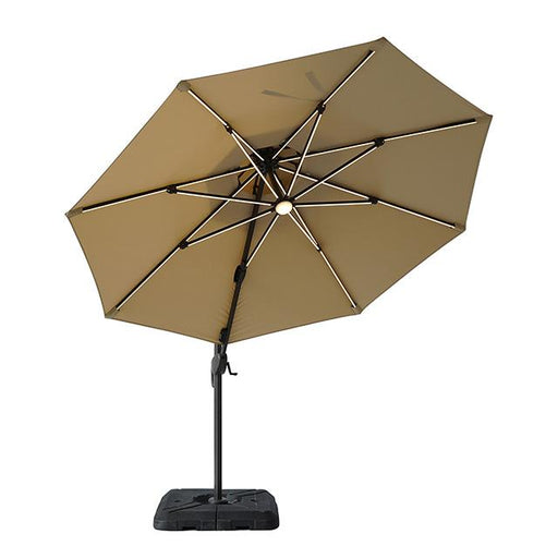 Fera 10 Ft Round Umbrella w/ LED Bulb + 37" Large Base - Premium Outdoor Accessories from FOA East - Just $407.55! Shop now at Furniture Wholesale Plus  We are the best furniture store in Nashville, Hendersonville, Goodlettsville, Madison, Antioch, Mount Juliet, Lebanon, Gallatin, Springfield, Murfreesboro, Franklin, Brentwood