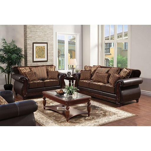 Franklin Dark Brown/Tan Sofa, Dark Brown - Premium Sofa from FOA East - Just $1519.05! Shop now at Furniture Wholesale Plus  We are the best furniture store in Nashville, Hendersonville, Goodlettsville, Madison, Antioch, Mount Juliet, Lebanon, Gallatin, Springfield, Murfreesboro, Franklin, Brentwood