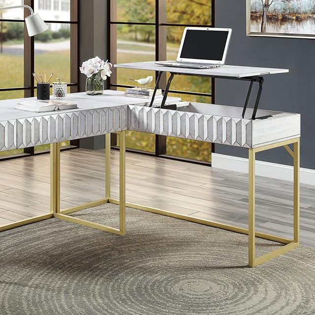 FREIBURG Corner Desk, Antique White - Premium Desk from FOA East - Just $934.05! Shop now at Furniture Wholesale Plus  We are the best furniture store in Nashville, Hendersonville, Goodlettsville, Madison, Antioch, Mount Juliet, Lebanon, Gallatin, Springfield, Murfreesboro, Franklin, Brentwood