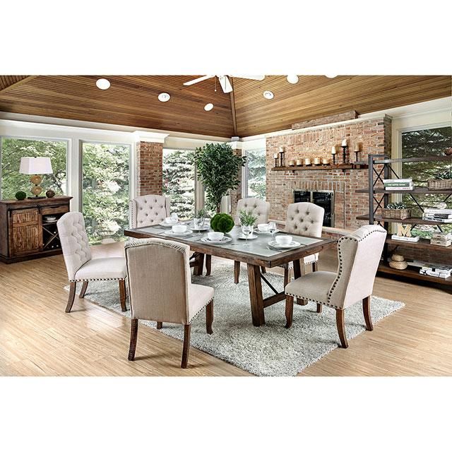 Gianna Rustic Pine/Ivory Side Chair (2/CTN) - Premium Dining Chair from FOA East - Just $331.50! Shop now at Furniture Wholesale Plus  We are the best furniture store in Nashville, Hendersonville, Goodlettsville, Madison, Antioch, Mount Juliet, Lebanon, Gallatin, Springfield, Murfreesboro, Franklin, Brentwood