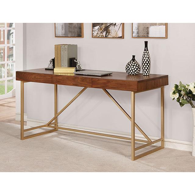 Halstein Light Walnut/Gold Desk - Premium Desk from FOA East - Just $388.05! Shop now at Furniture Wholesale Plus  We are the best furniture store in Nashville, Hendersonville, Goodlettsville, Madison, Antioch, Mount Juliet, Lebanon, Gallatin, Springfield, Murfreesboro, Franklin, Brentwood