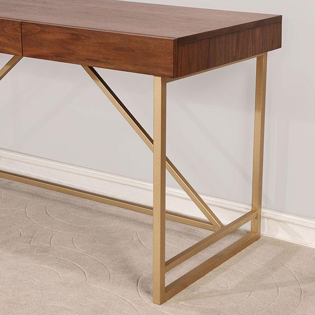 Halstein Light Walnut/Gold Desk - Premium Desk from FOA East - Just $388.05! Shop now at Furniture Wholesale Plus  We are the best furniture store in Nashville, Hendersonville, Goodlettsville, Madison, Antioch, Mount Juliet, Lebanon, Gallatin, Springfield, Murfreesboro, Franklin, Brentwood