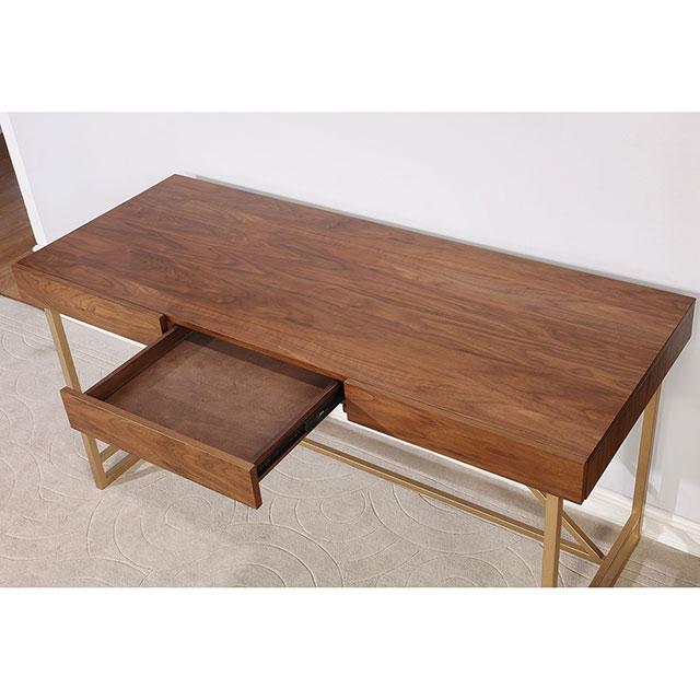 Halstein Light Walnut/Gold Desk - Premium Desk from FOA East - Just $388.05! Shop now at Furniture Wholesale Plus  We are the best furniture store in Nashville, Hendersonville, Goodlettsville, Madison, Antioch, Mount Juliet, Lebanon, Gallatin, Springfield, Murfreesboro, Franklin, Brentwood