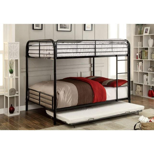 BROCKET Black Metal Full/Full Bunk Bed - Premium Bunk Bed from FOA East - Just $544.05! Shop now at Furniture Wholesale Plus  We are the best furniture store in Nashville, Hendersonville, Goodlettsville, Madison, Antioch, Mount Juliet, Lebanon, Gallatin, Springfield, Murfreesboro, Franklin, Brentwood