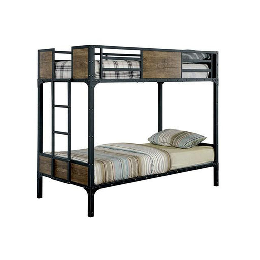 CLAPTON Black Twin/Twin Bunk Bed - Premium Bunk Bed from FOA East - Just $583.05! Shop now at Furniture Wholesale Plus  We are the best furniture store in Nashville, Hendersonville, Goodlettsville, Madison, Antioch, Mount Juliet, Lebanon, Gallatin, Springfield, Murfreesboro, Franklin, Brentwood