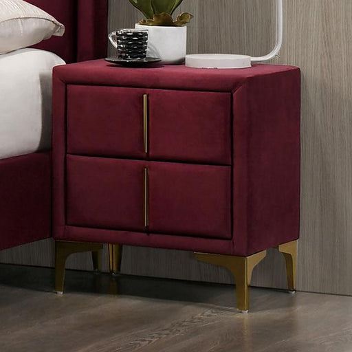 FLORIZEL Night Stand, Red - Premium Nightstand from FOA East - Just $175.50! Shop now at Furniture Wholesale Plus  We are the best furniture store in Nashville, Hendersonville, Goodlettsville, Madison, Antioch, Mount Juliet, Lebanon, Gallatin, Springfield, Murfreesboro, Franklin, Brentwood