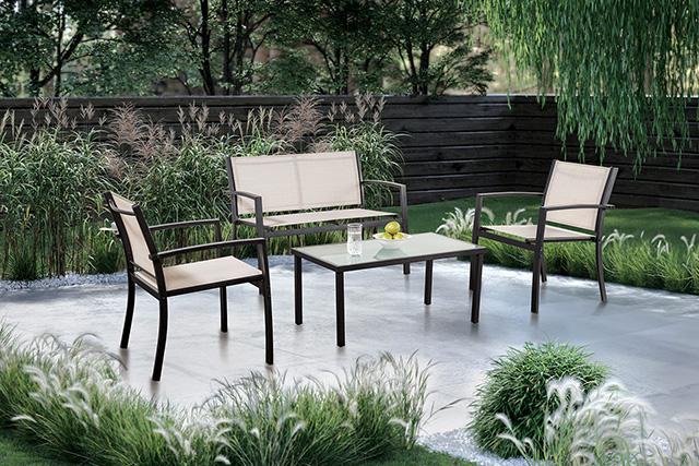 Ibiza 4 Pc. Light Beige Sling Set K/D - Premium Outdoor Seating Set from FOA East - Just $232.05! Shop now at Furniture Wholesale Plus  We are the best furniture store in Nashville, Hendersonville, Goodlettsville, Madison, Antioch, Mount Juliet, Lebanon, Gallatin, Springfield, Murfreesboro, Franklin, Brentwood