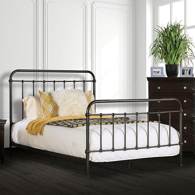 IRIA Dark Bronze Cal.King Bed - Premium Bed from FOA East - Just $391.95! Shop now at Furniture Wholesale Plus  We are the best furniture store in Nashville, Hendersonville, Goodlettsville, Madison, Antioch, Mount Juliet, Lebanon, Gallatin, Springfield, Murfreesboro, Franklin, Brentwood