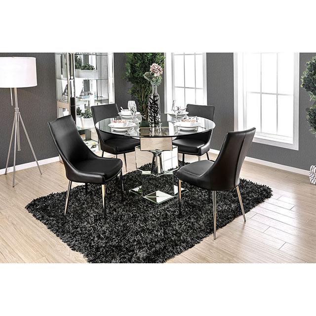 Izzy Silver/Black Side Chair, Black (2/CTN) - Premium Dining Chair from FOA East - Just $370.50! Shop now at Furniture Wholesale Plus  We are the best furniture store in Nashville, Hendersonville, Goodlettsville, Madison, Antioch, Mount Juliet, Lebanon, Gallatin, Springfield, Murfreesboro, Franklin, Brentwood