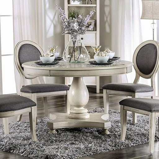 Kathryn Antique White Round Dining Table, Antique White - Premium Dining Table from FOA East - Just $583.05! Shop now at Furniture Wholesale Plus  We are the best furniture store in Nashville, Hendersonville, Goodlettsville, Madison, Antioch, Mount Juliet, Lebanon, Gallatin, Springfield, Murfreesboro, Franklin, Brentwood