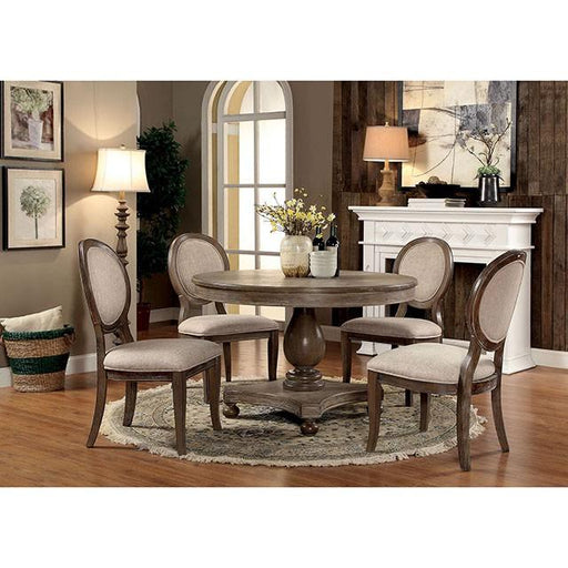 Kathryn Rustic Dark Oak Round Dining Table, Rustic Oak - Premium Dining Table from FOA East - Just $583.05! Shop now at Furniture Wholesale Plus  We are the best furniture store in Nashville, Hendersonville, Goodlettsville, Madison, Antioch, Mount Juliet, Lebanon, Gallatin, Springfield, Murfreesboro, Franklin, Brentwood