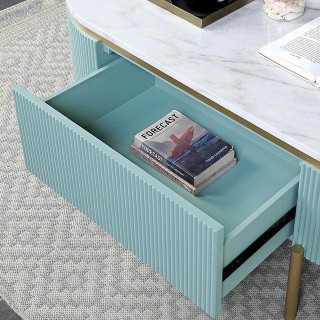 KOBLENZ Coffee Table, Light Teal - Premium Coffee Table from FOA East - Just $485.55! Shop now at Furniture Wholesale Plus  We are the best furniture store in Nashville, Hendersonville, Goodlettsville, Madison, Antioch, Mount Juliet, Lebanon, Gallatin, Springfield, Murfreesboro, Franklin, Brentwood