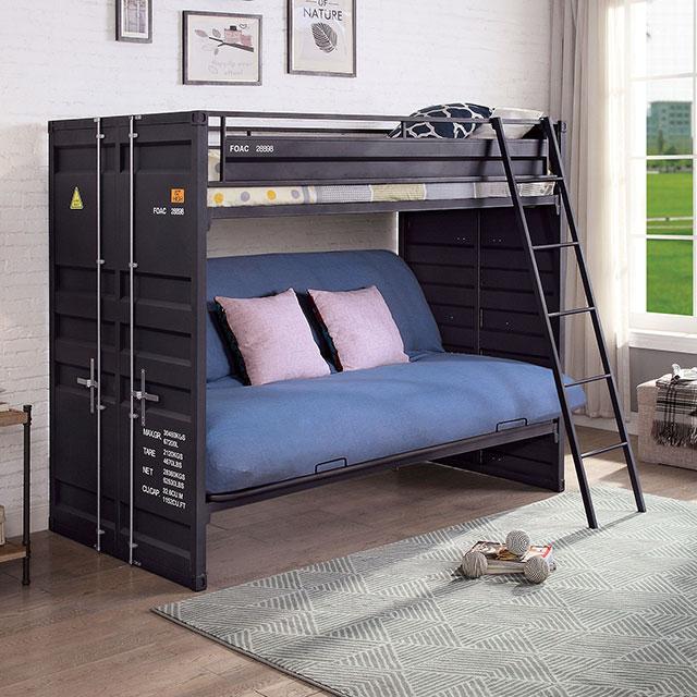 LAFRAY Twin Bunk Bed w/ Futon Base - Premium Bunk Bed from FOA East - Just $973.05! Shop now at Furniture Wholesale Plus  We are the best furniture store in Nashville, Hendersonville, Goodlettsville, Madison, Antioch, Mount Juliet, Lebanon, Gallatin, Springfield, Murfreesboro, Franklin, Brentwood