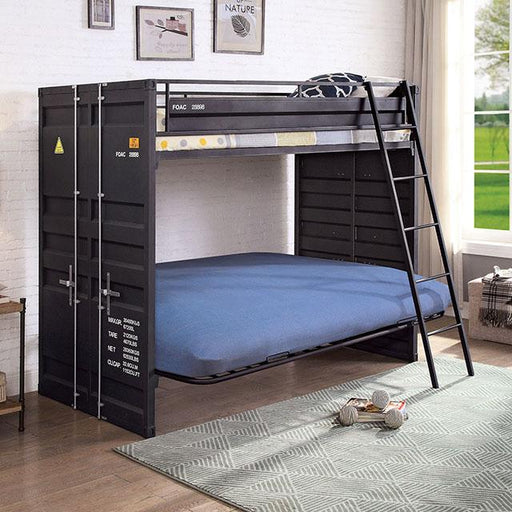 LAFRAY Twin Bunk Bed w/ Futon Base - Premium Bunk Bed from FOA East - Just $973.05! Shop now at Furniture Wholesale Plus  We are the best furniture store in Nashville, Hendersonville, Goodlettsville, Madison, Antioch, Mount Juliet, Lebanon, Gallatin, Springfield, Murfreesboro, Franklin, Brentwood