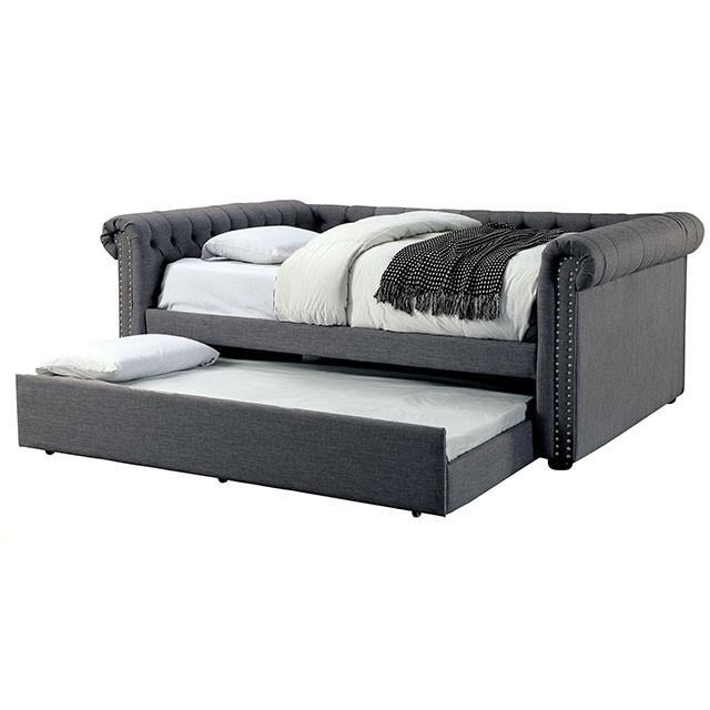 LEANNA Gray Daybed w/ Trundle, Gray - Premium Daybed w/ Trundle from FOA East - Just $889.20! Shop now at Furniture Wholesale Plus  We are the best furniture store in Nashville, Hendersonville, Goodlettsville, Madison, Antioch, Mount Juliet, Lebanon, Gallatin, Springfield, Murfreesboro, Franklin, Brentwood