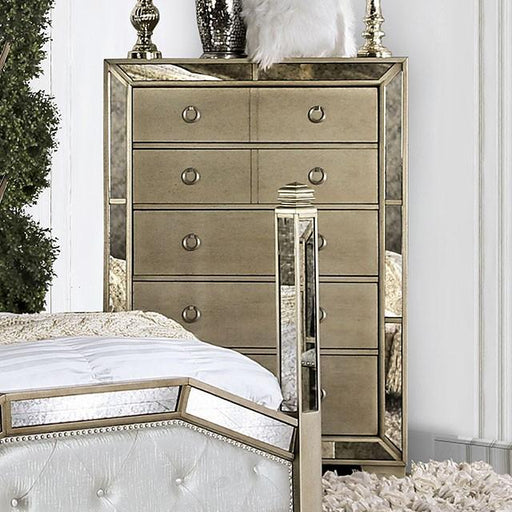 LORAINE Champagne Chest - Premium Chest from FOA East - Just $875.55! Shop now at Furniture Wholesale Plus  We are the best furniture store in Nashville, Hendersonville, Goodlettsville, Madison, Antioch, Mount Juliet, Lebanon, Gallatin, Springfield, Murfreesboro, Franklin, Brentwood