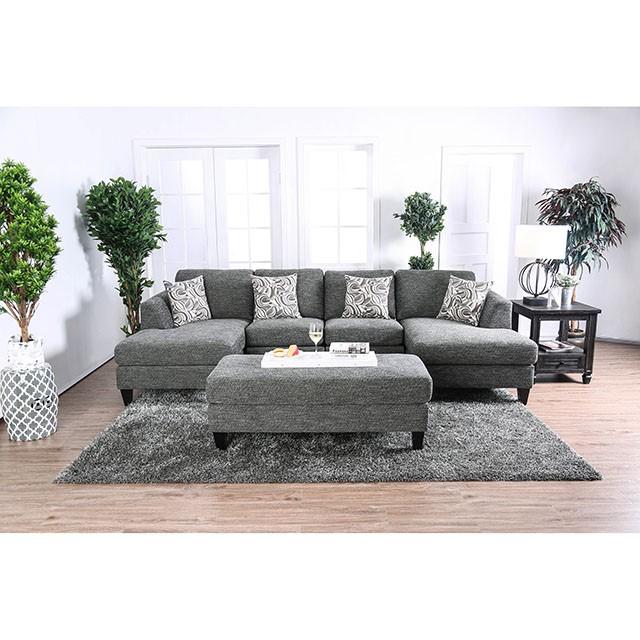 Lowry Gray Sectional w/ Ottoman - Premium Sectional from FOA East - Just $2221.05! Shop now at Furniture Wholesale Plus  We are the best furniture store in Nashville, Hendersonville, Goodlettsville, Madison, Antioch, Mount Juliet, Lebanon, Gallatin, Springfield, Murfreesboro, Franklin, Brentwood