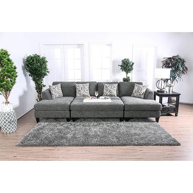 Lowry Gray Sectional w/ Ottoman - Premium Sectional from FOA East - Just $2221.05! Shop now at Furniture Wholesale Plus  We are the best furniture store in Nashville, Hendersonville, Goodlettsville, Madison, Antioch, Mount Juliet, Lebanon, Gallatin, Springfield, Murfreesboro, Franklin, Brentwood