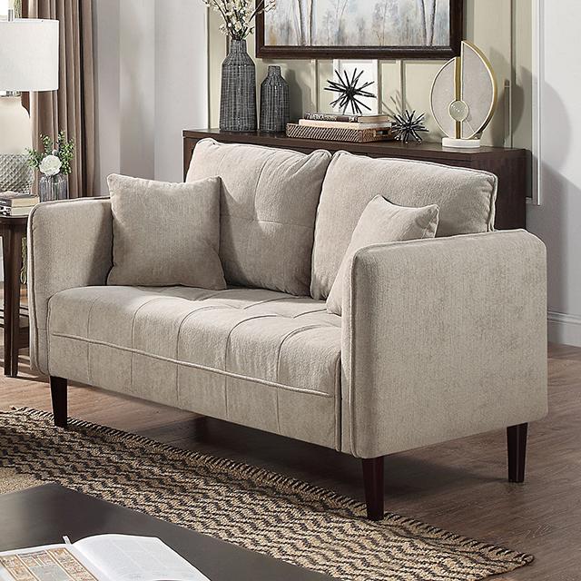 LYNDA Loveseat w/ Pillows, Light Gray - Premium Loveseat from FOA East - Just $448.50! Shop now at Furniture Wholesale Plus  We are the best furniture store in Nashville, Hendersonville, Goodlettsville, Madison, Antioch, Mount Juliet, Lebanon, Gallatin, Springfield, Murfreesboro, Franklin, Brentwood