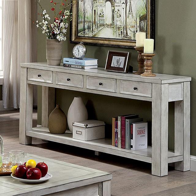 Meadow Antique White Sofa Table - Premium Sofa Table from FOA East - Just $442.65! Shop now at Furniture Wholesale Plus  We are the best furniture store in Nashville, Hendersonville, Goodlettsville, Madison, Antioch, Mount Juliet, Lebanon, Gallatin, Springfield, Murfreesboro, Franklin, Brentwood