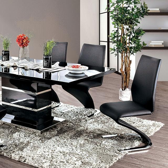 Midvale Black/Chrome Dining Table - Premium Dining Table from FOA East - Just $1090.05! Shop now at Furniture Wholesale Plus  We are the best furniture store in Nashville, Hendersonville, Goodlettsville, Madison, Antioch, Mount Juliet, Lebanon, Gallatin, Springfield, Murfreesboro, Franklin, Brentwood