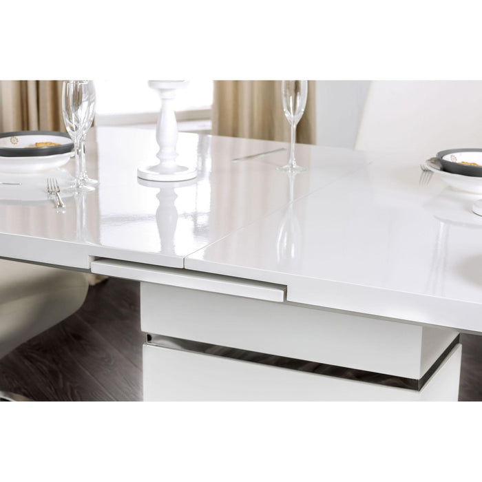 Midvale White/Chrome Dining Table - Premium Dining Table from FOA East - Just $1090.05! Shop now at Furniture Wholesale Plus  We are the best furniture store in Nashville, Hendersonville, Goodlettsville, Madison, Antioch, Mount Juliet, Lebanon, Gallatin, Springfield, Murfreesboro, Franklin, Brentwood