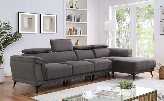 NAPANEE Sectional, Dark Gray - Premium Sectional from FOA East - Just $1363.05! Shop now at Furniture Wholesale Plus  We are the best furniture store in Nashville, Hendersonville, Goodlettsville, Madison, Antioch, Mount Juliet, Lebanon, Gallatin, Springfield, Murfreesboro, Franklin, Brentwood