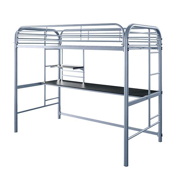 Opal Iii Silver Twin Loft Bed - Premium Bed from FOA East - Just $485.55! Shop now at Furniture Wholesale Plus  We are the best furniture store in Nashville, Hendersonville, Goodlettsville, Madison, Antioch, Mount Juliet, Lebanon, Gallatin, Springfield, Murfreesboro, Franklin, Brentwood