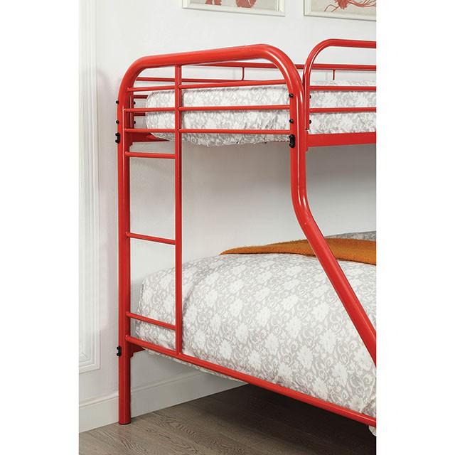 Opal Red Twin/Full Bunk Bed - Premium Bunk Bed from FOA East - Just $442.65! Shop now at Furniture Wholesale Plus  We are the best furniture store in Nashville, Hendersonville, Goodlettsville, Madison, Antioch, Mount Juliet, Lebanon, Gallatin, Springfield, Murfreesboro, Franklin, Brentwood