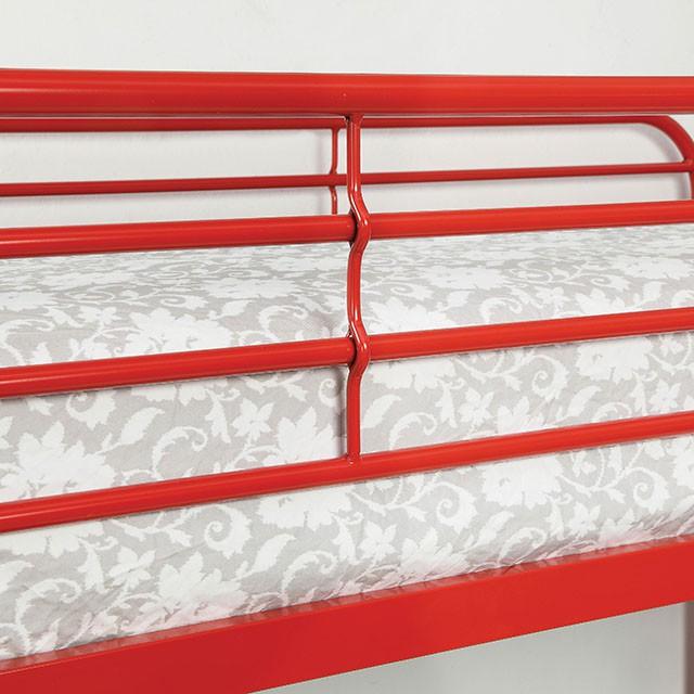 Opal Red Twin/Full Bunk Bed - Premium Bunk Bed from FOA East - Just $442.65! Shop now at Furniture Wholesale Plus  We are the best furniture store in Nashville, Hendersonville, Goodlettsville, Madison, Antioch, Mount Juliet, Lebanon, Gallatin, Springfield, Murfreesboro, Franklin, Brentwood