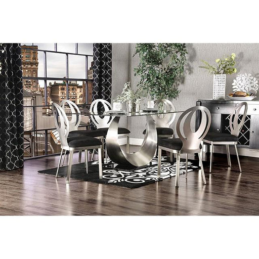 ORLA Silver/Black Dining Table - Premium Dining Table from FOA East - Just $992.55! Shop now at Furniture Wholesale Plus  We are the best furniture store in Nashville, Hendersonville, Goodlettsville, Madison, Antioch, Mount Juliet, Lebanon, Gallatin, Springfield, Murfreesboro, Franklin, Brentwood