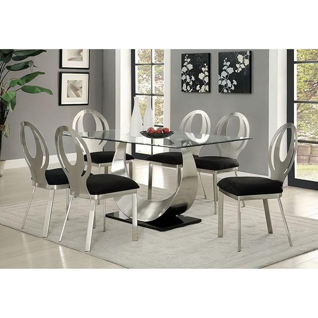 ORLA Silver/Black Side Chair (2/CTN) - Premium Dining Chair from FOA East - Just $448.50! Shop now at Furniture Wholesale Plus  We are the best furniture store in Nashville, Hendersonville, Goodlettsville, Madison, Antioch, Mount Juliet, Lebanon, Gallatin, Springfield, Murfreesboro, Franklin, Brentwood