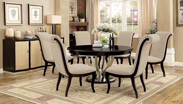 Ornette Espresso Round Table - Premium Dining Table from FOA East - Just $639.60! Shop now at Furniture Wholesale Plus  We are the best furniture store in Nashville, Hendersonville, Goodlettsville, Madison, Antioch, Mount Juliet, Lebanon, Gallatin, Springfield, Murfreesboro, Franklin, Brentwood