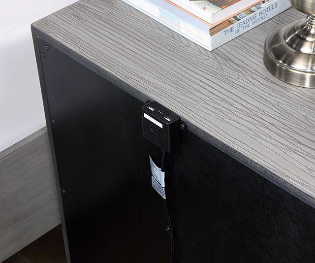 RAIDEN Night Stand w/ USB, Gray - Premium Nightstand from FOA East - Just $292.50! Shop now at Furniture Wholesale Plus  We are the best furniture store in Nashville, Hendersonville, Goodlettsville, Madison, Antioch, Mount Juliet, Lebanon, Gallatin, Springfield, Murfreesboro, Franklin, Brentwood